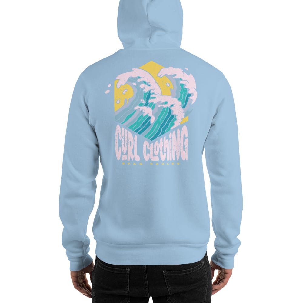 "Curl Clothing" by Ryan Faulks Hoodie, Light Pink Logo