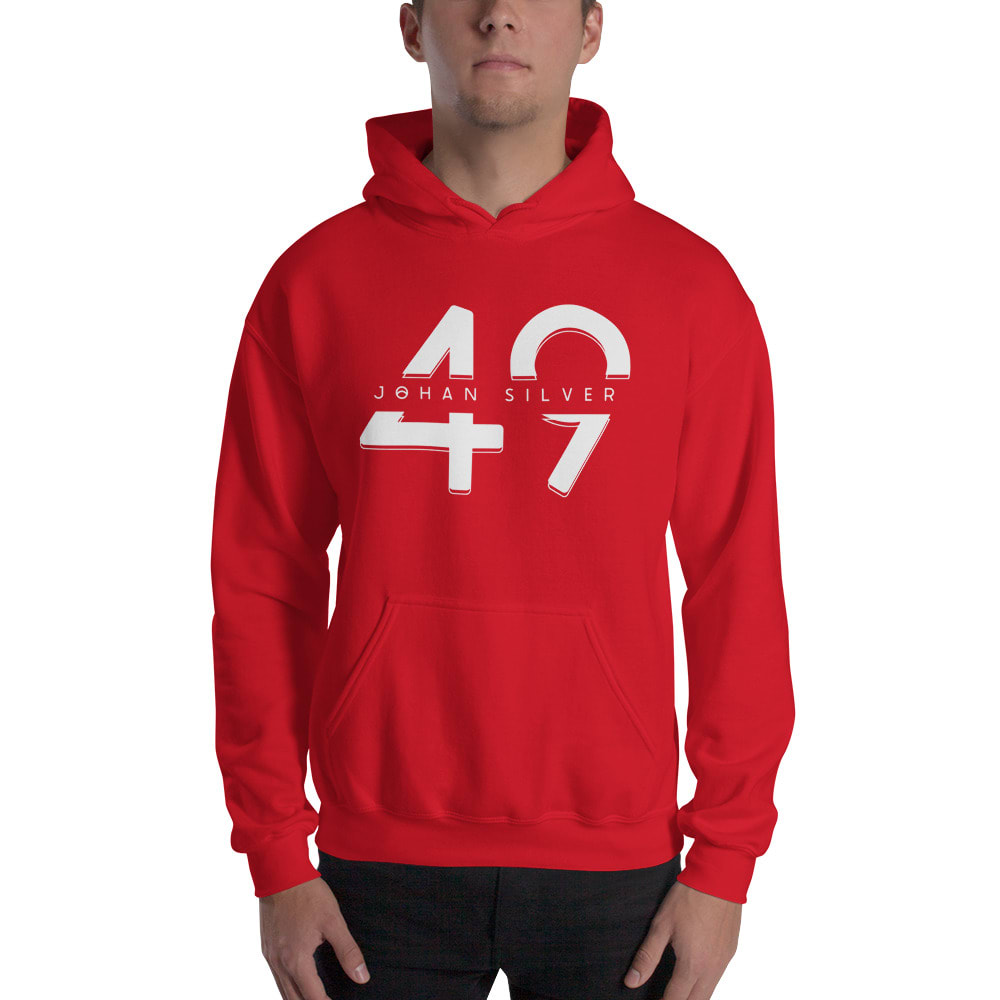 "49" by Johan Silver Hoodie, Light Logo