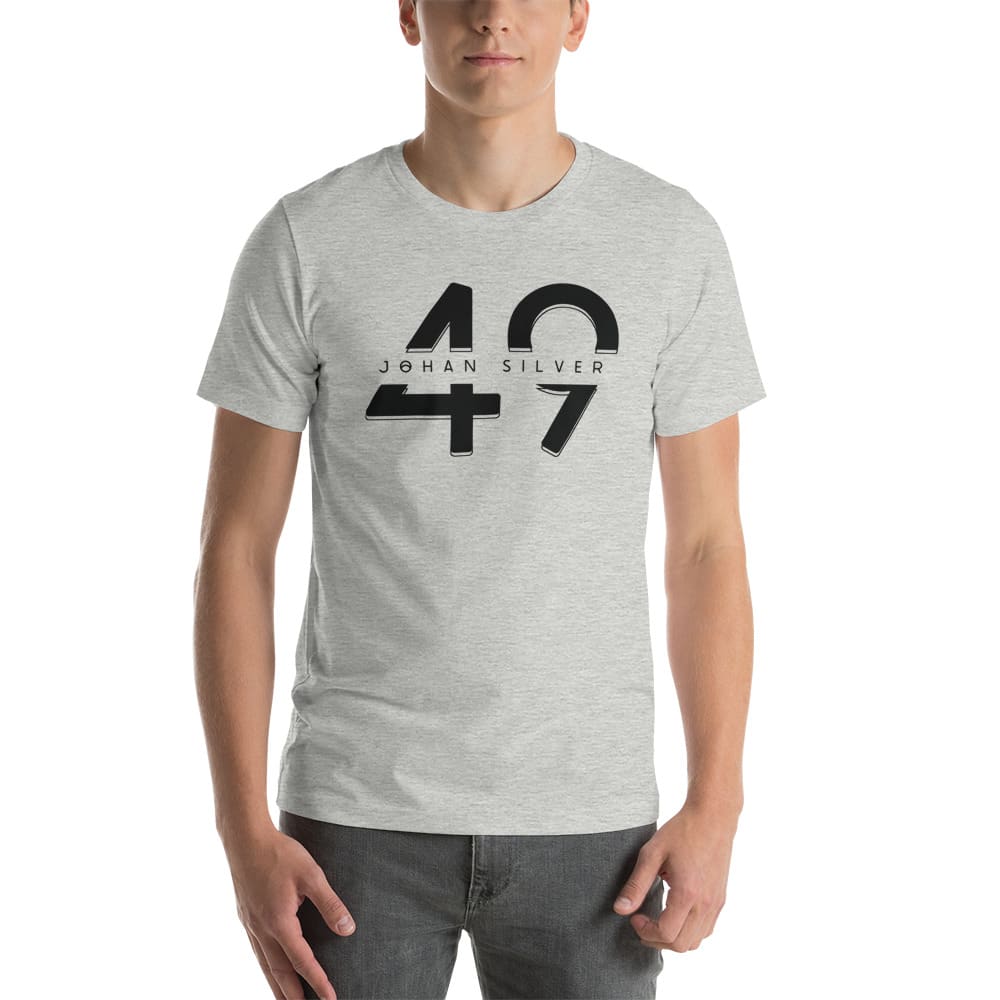 "49" by Johan Silver Shirt, Dark Logo