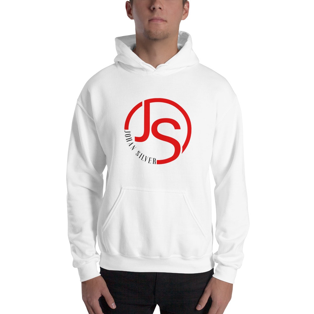 "JS" by Johan Silver Hoodie, Dark Logo