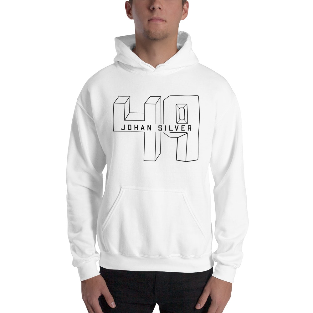 "49JS" by Johan Silver Hoodie, Dark Logo
