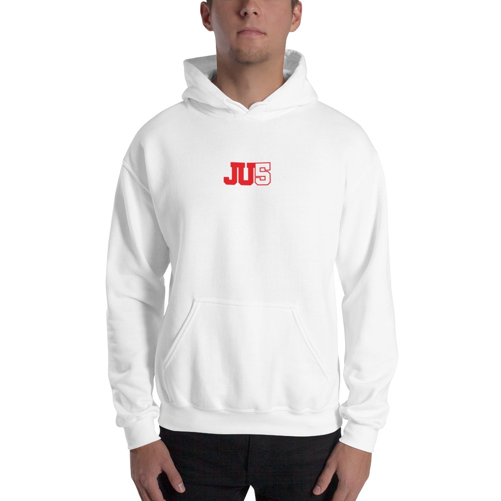 "Ju5" by Julia Sinnett Men's Hoodie, Red Logo