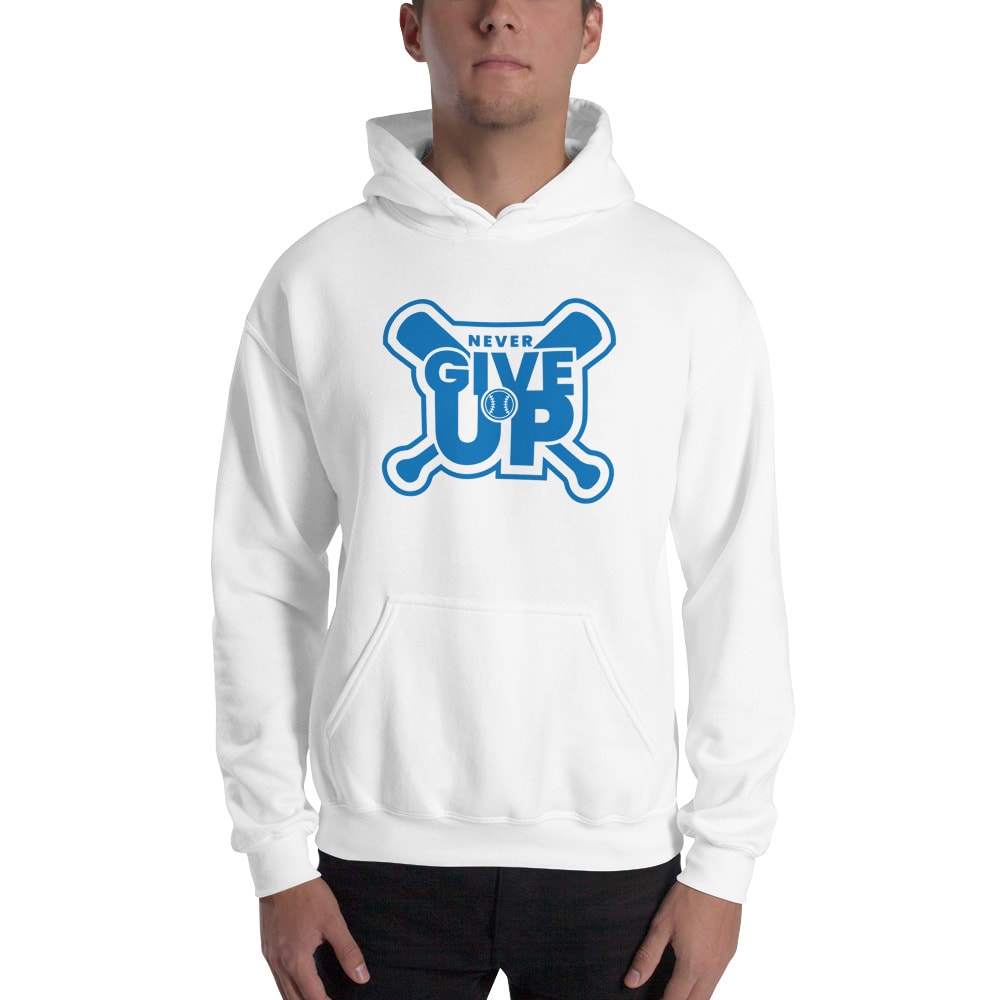 Never Give Up Raphy Alzar Hoodie, Blue Logo