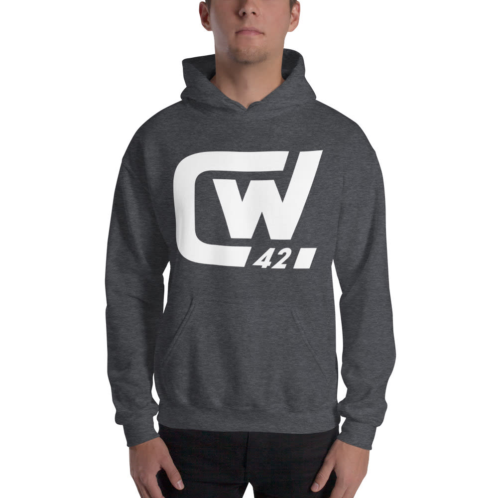"CW 42" by Chris Warren Hoodie, White Logo