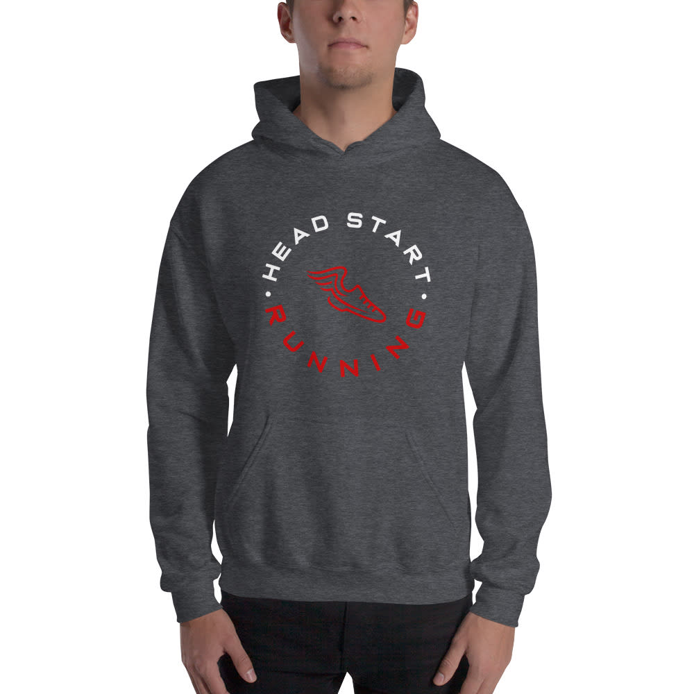 "Head Start Running" by Anthony Petrillo Hoodie, White Logo