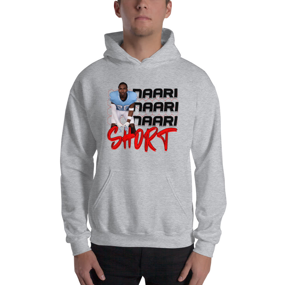 "Short" by Naari Short Hoodie, Black Logo