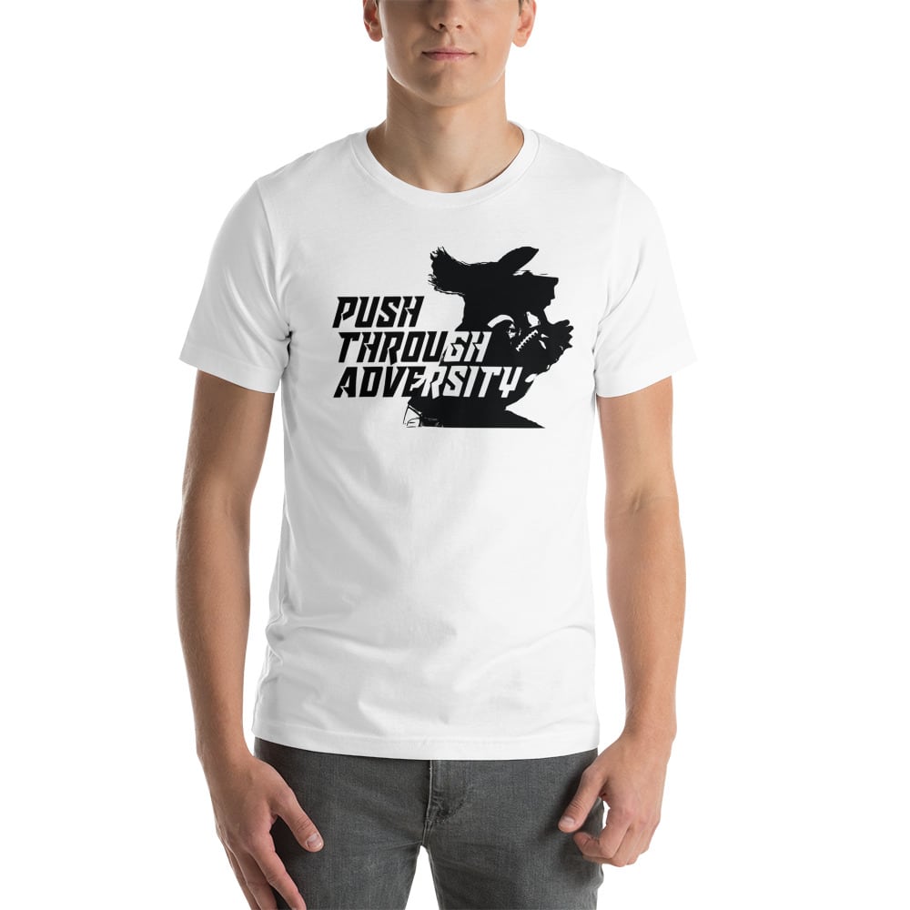Push Through Adversity Kyle Martin T-Shirt, Black Logo