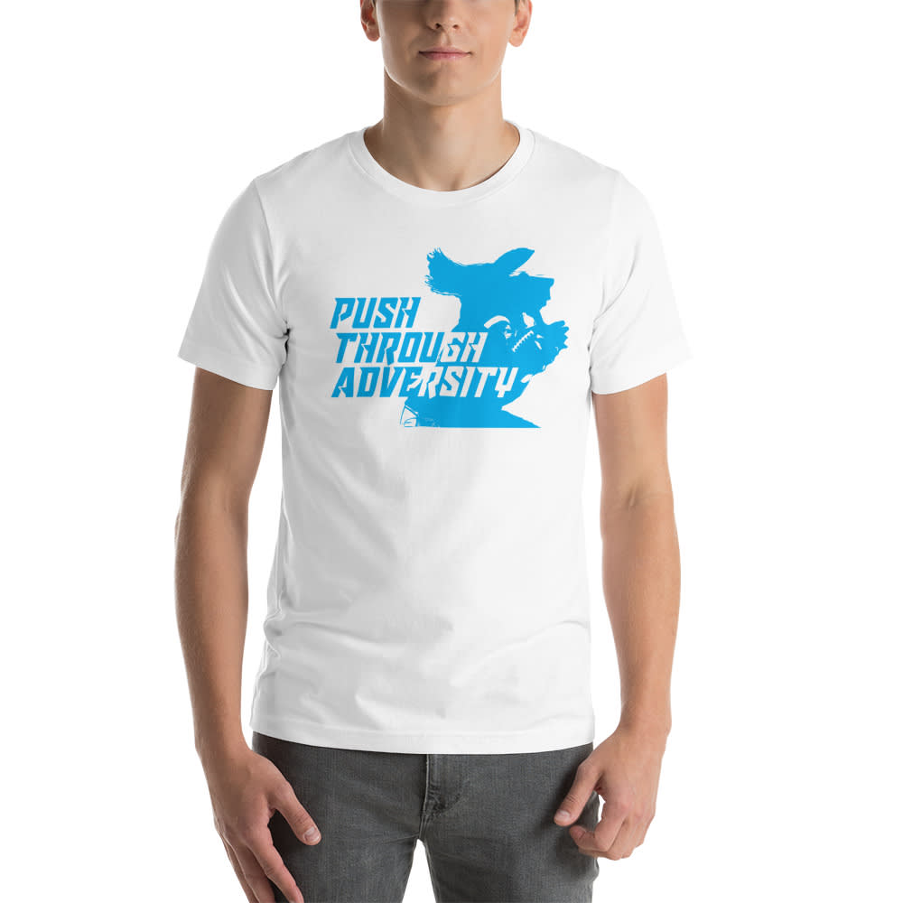 Push Through Adversity Kyle Martin T-Shirt, Blue Logo