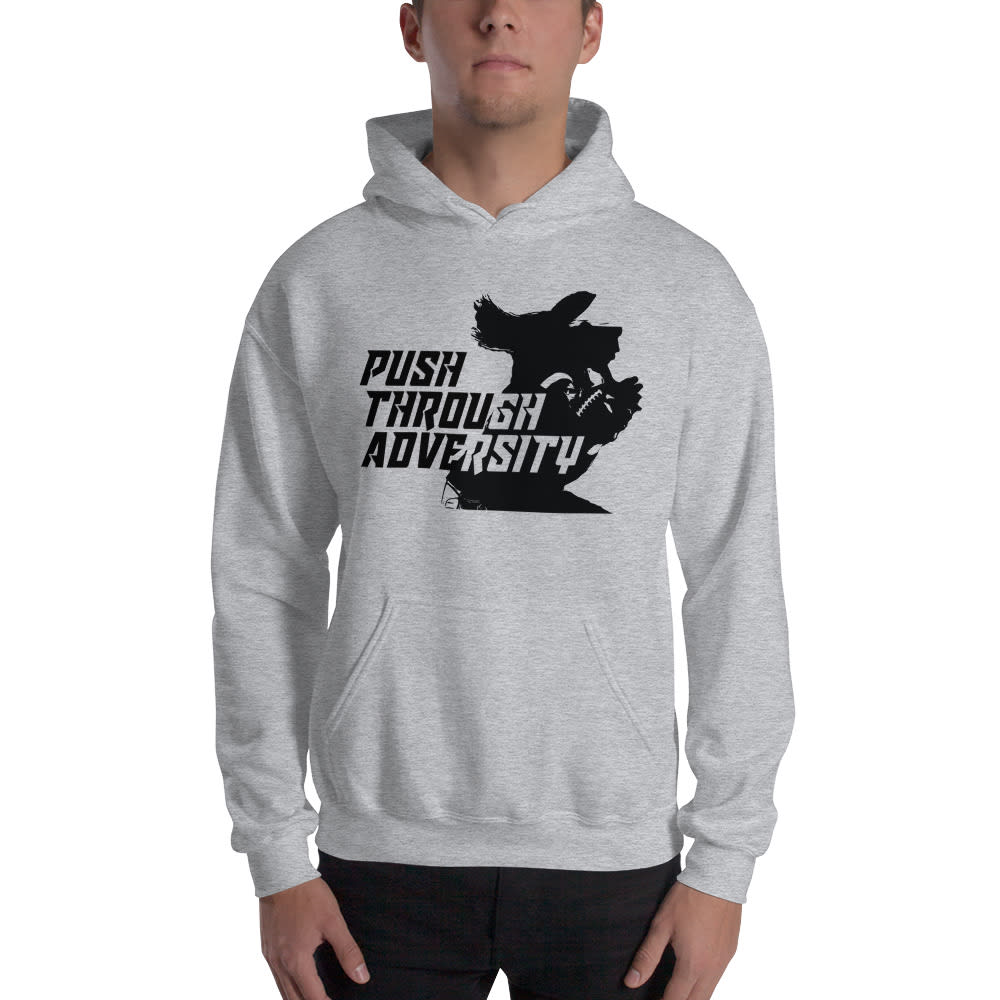 Push Through Adversity Kyle Martin Hoodie, Black Logo