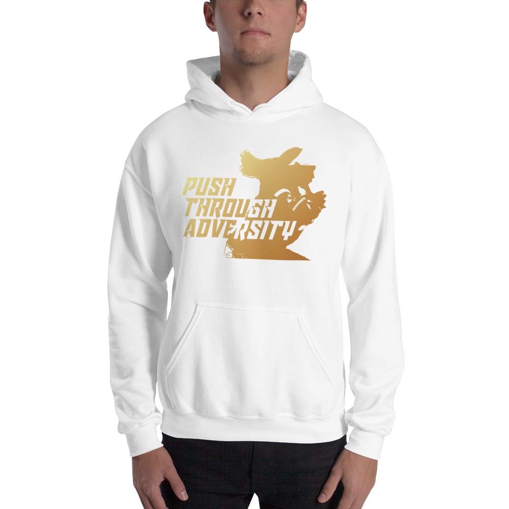 Push Through Adversity Kyle Martin Hoodie, Gold Logo