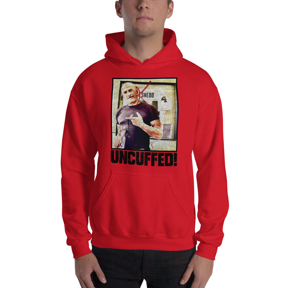 "Uncuffed!" by Kenny Shedd Hoodie, Black Logo