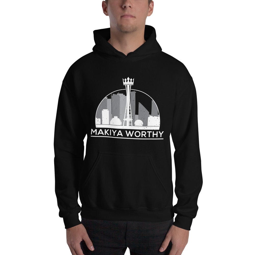 Makiya Worthy Hoodie, White Logo