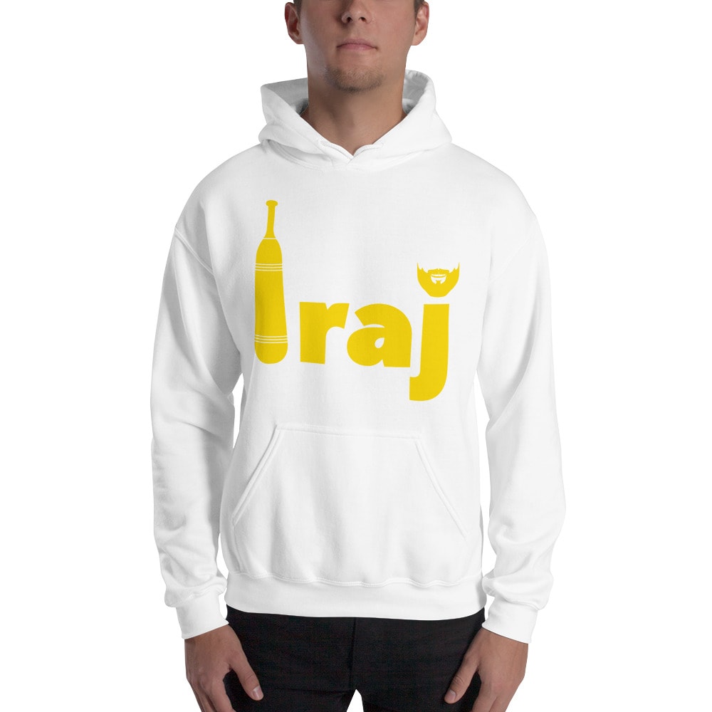 "Iraj" by Iraj Azizpour Hoodie, Yellow Logo