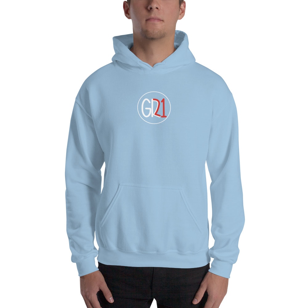 "GR 21" by Giana Roo Hoodie, White/Red Logo