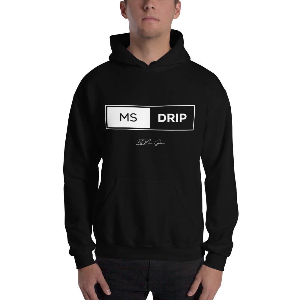 "MS Drip" by Mauro Gutierrez Hoodie, White Logo