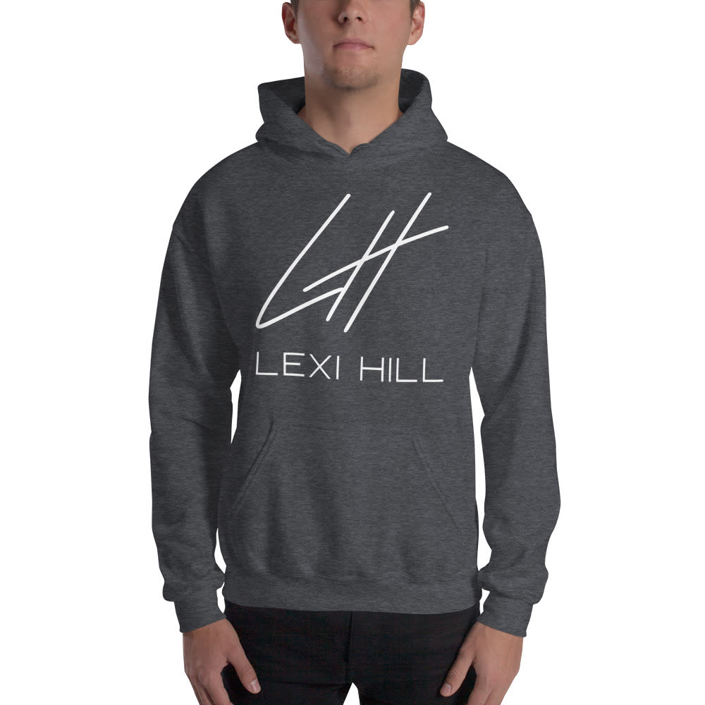 LH V#2 Lexi Hill Men's Hoodie, White Logo