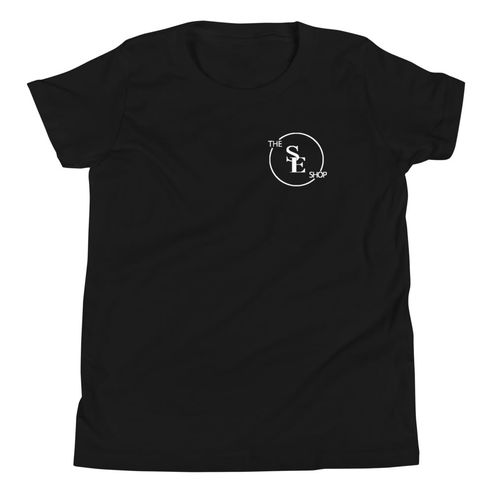 "The Sevans Shop Sponsor" by Marquell Evans Youth Shirt, Black Logo