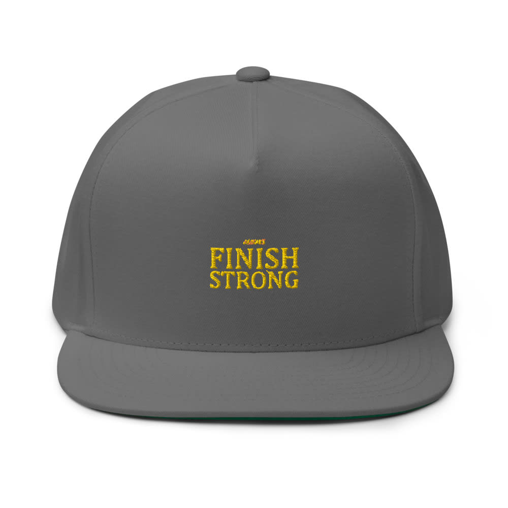 "Always Finish Strong" by Brad Cousino Hat, Yellow Logo