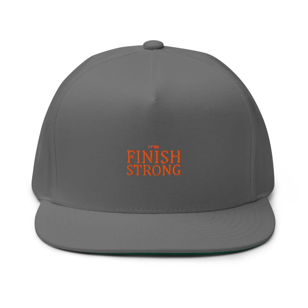 "I Will Finish Strong" by Brad Cousino Hat, Orange Logo
