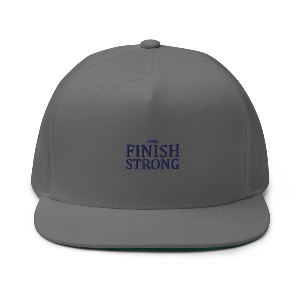 "I Will Finish Strong" by Brad Cousino Hat, Navy Logo