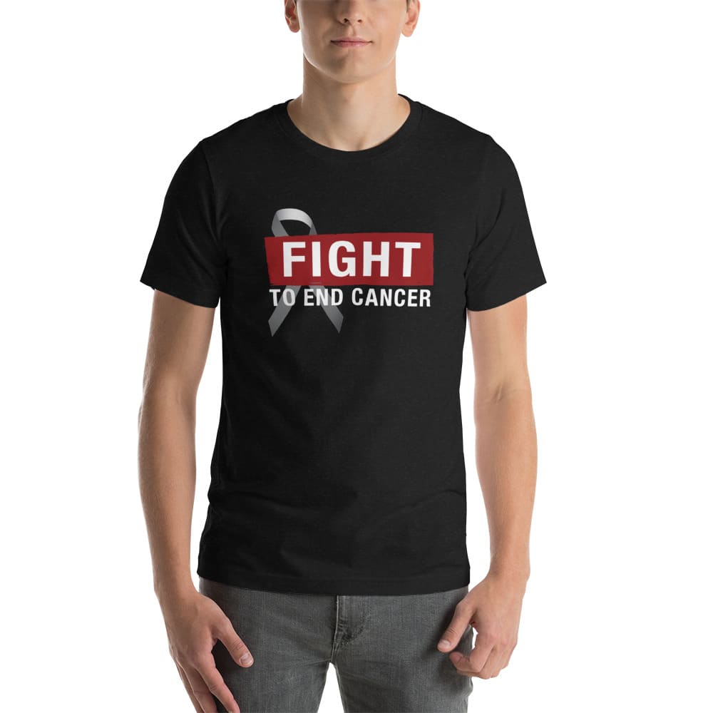 Fight To End Cancer by Jeff Skrypek ’s T-Shirt, Red White Logo