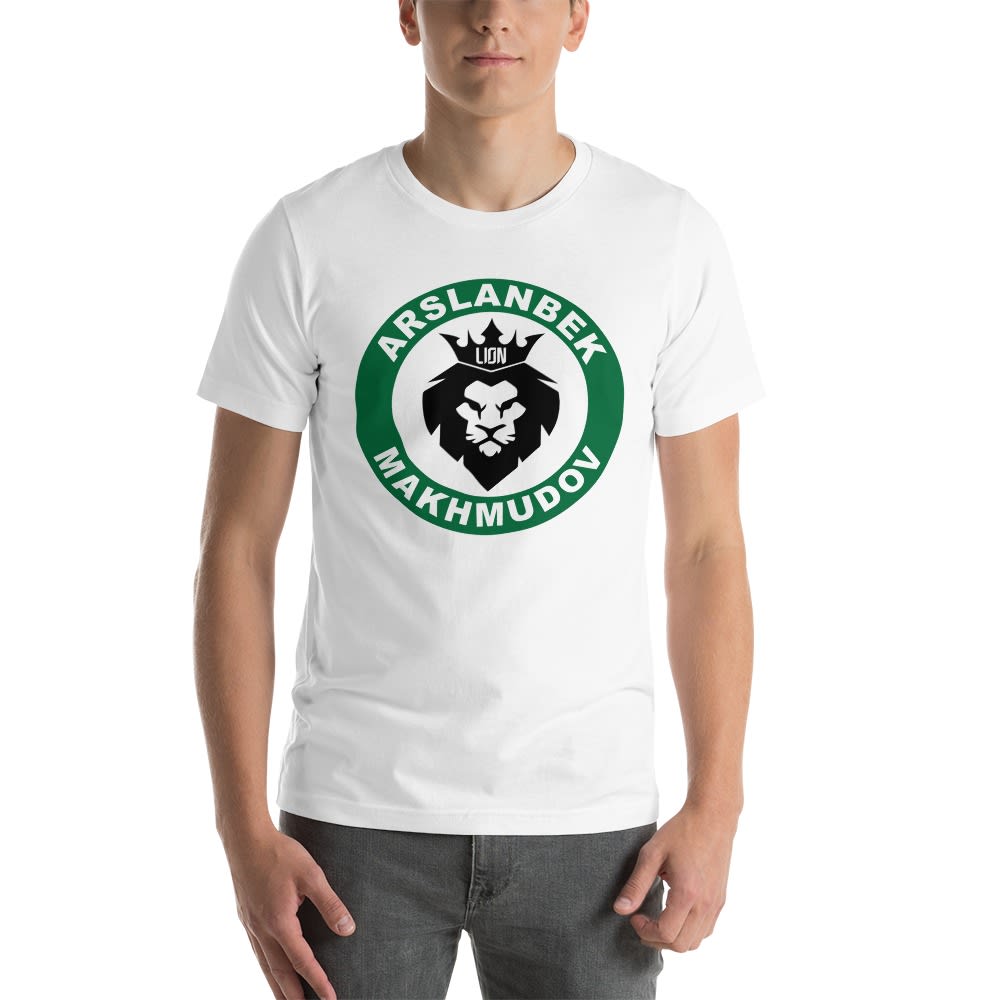 Lion's Head by Arslanbek Makhmudov T-shirt, Black and Green Logo