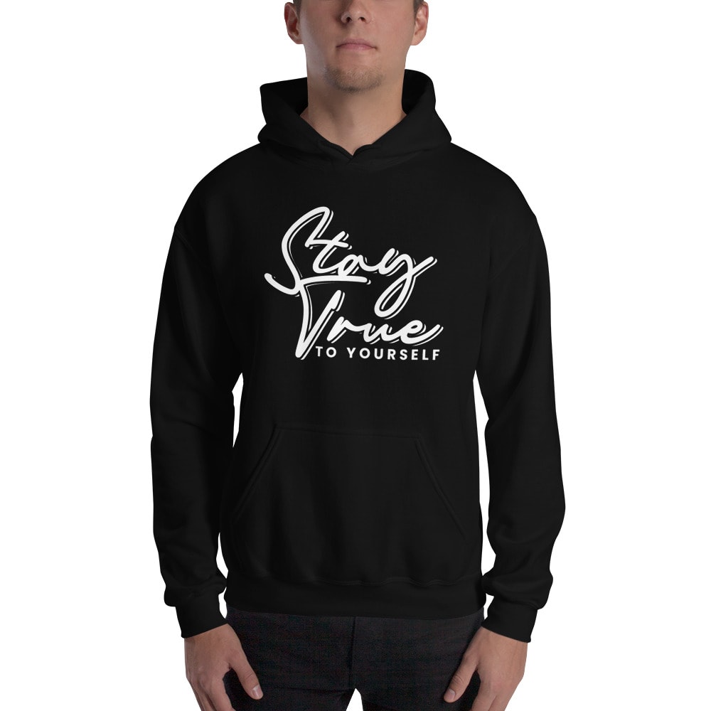 "Stay True To Yourself" by Josiah Sanders Hoodie, White Logo