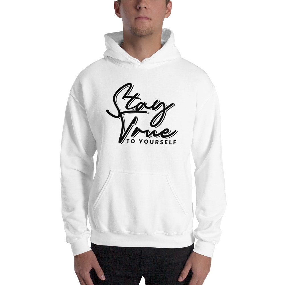 "Stay True To Yourself" by Josiah Sanders Hoodie, Black Logo