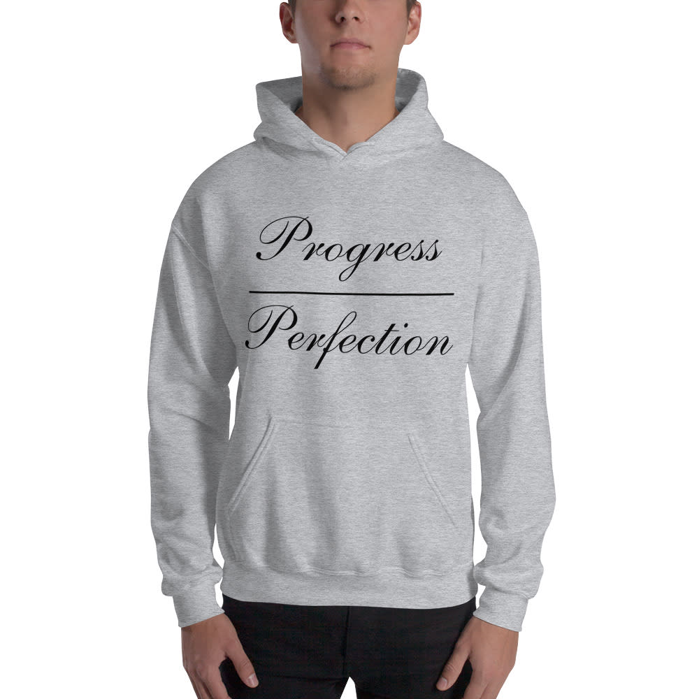 "Progress / Perfection" by Molly McGrath Hoodie, Black Logo
