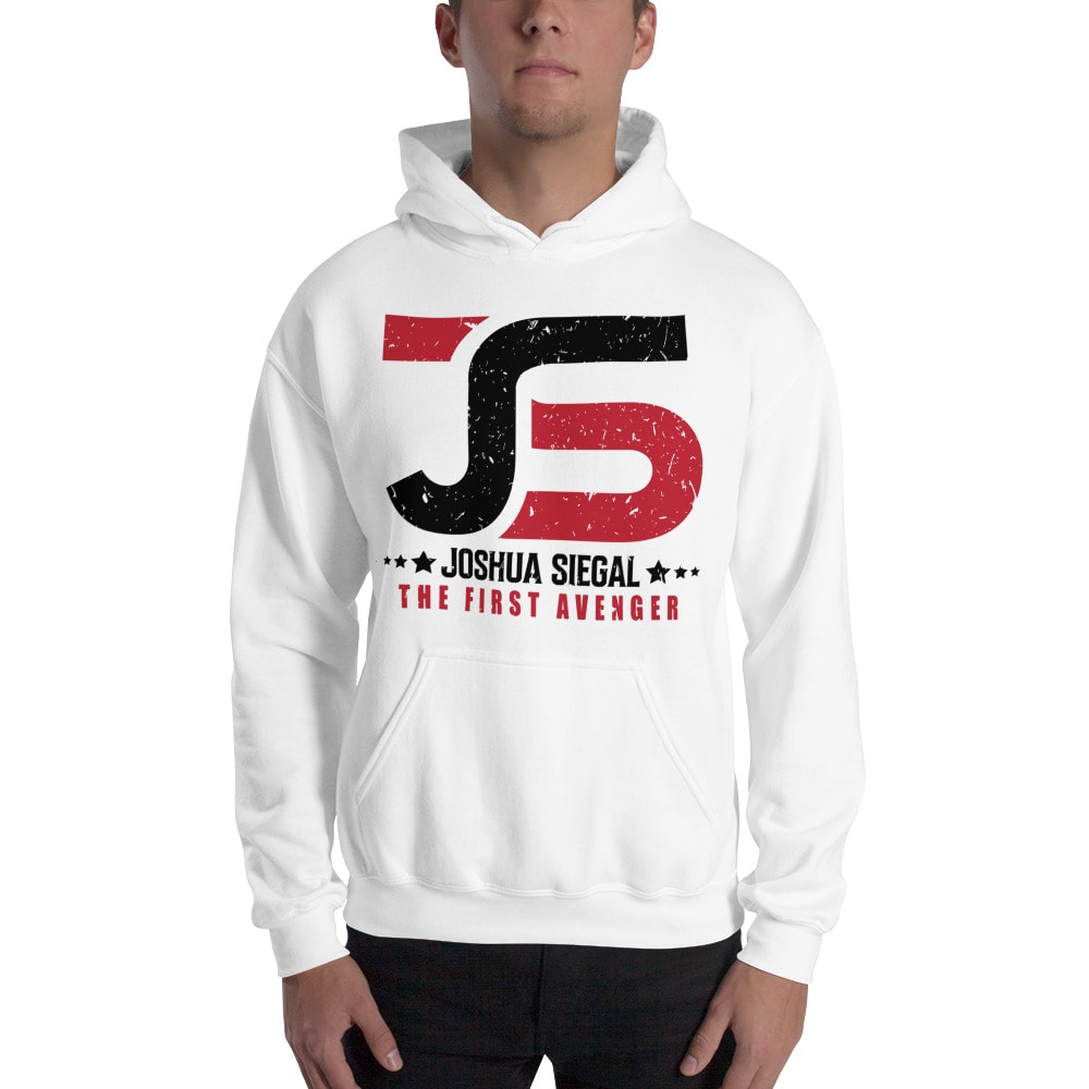 JS The First Avenger by Joshua Siegal ’s Hoodie, White Logo