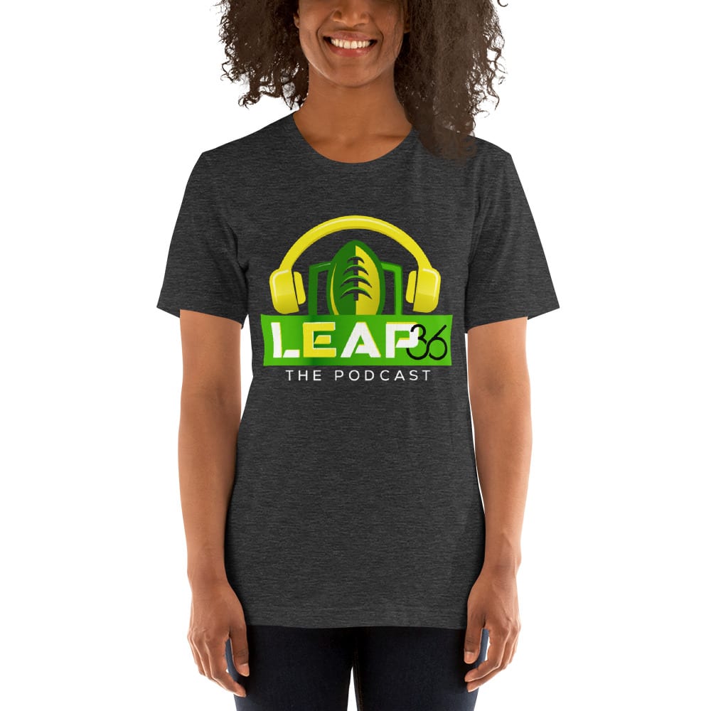 LEAP 36 The Podcast by Leroy Butler T-Shirt , White Logo