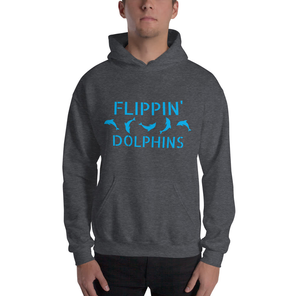 "Flipping Dolphins" by Nicolette Pawar Hoodie, Light Logo