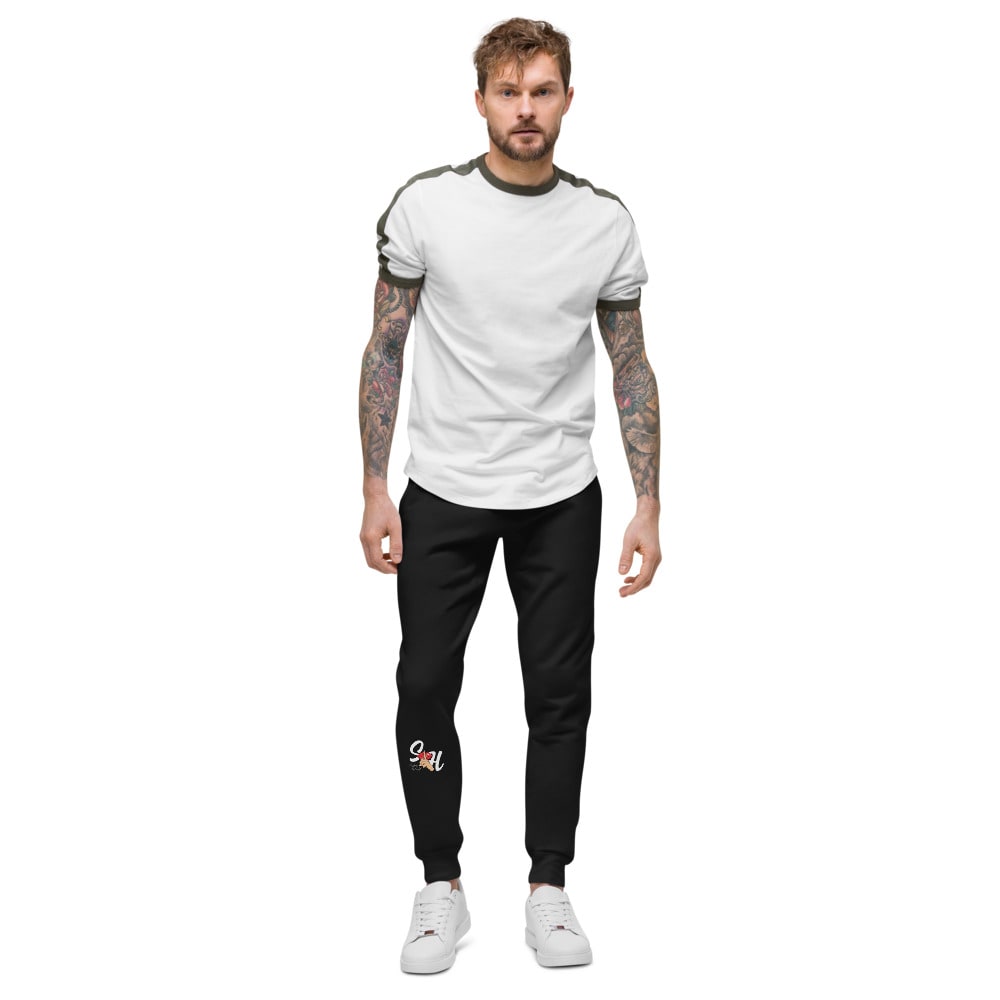 "Silence" by Sydney Handel Joggers, White Logo