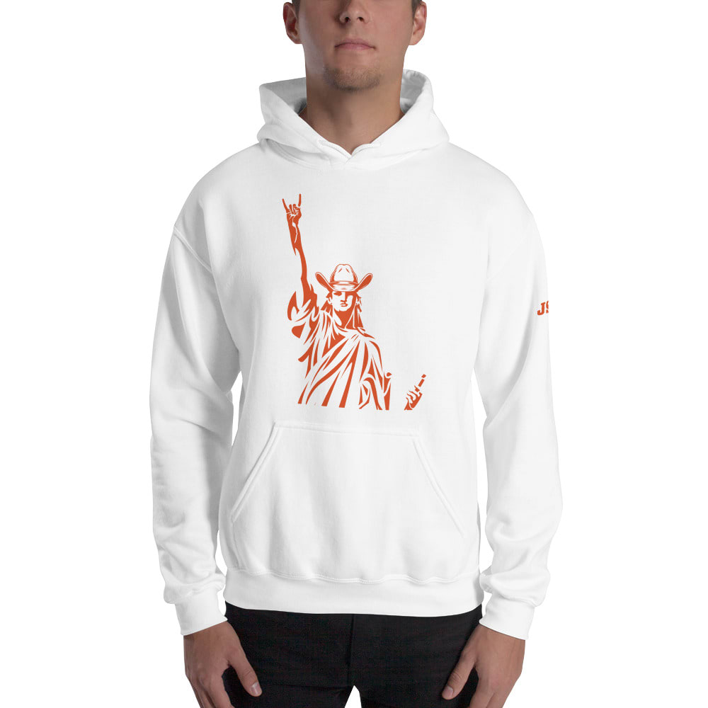 "JS11" by Jilly Shimkin Hoodie, Orange Logo