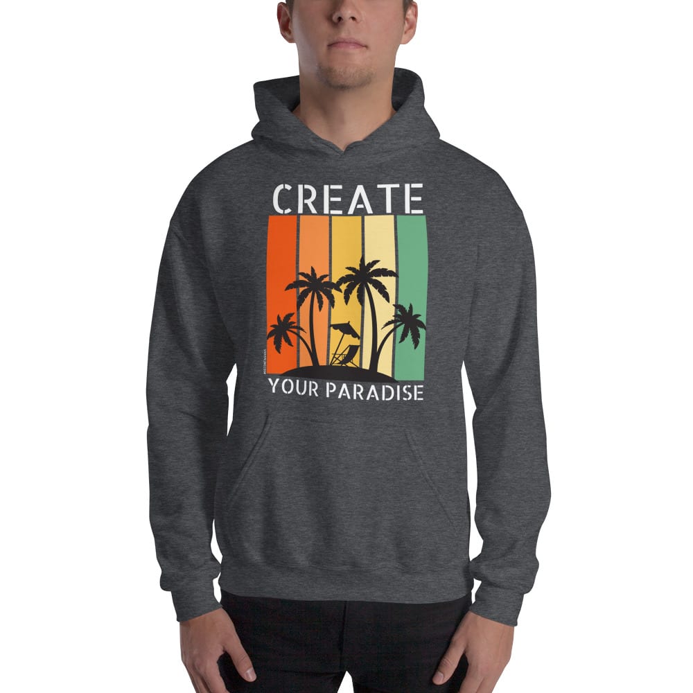 "Paradise" by Hernando Planells Hoodie, White Logo