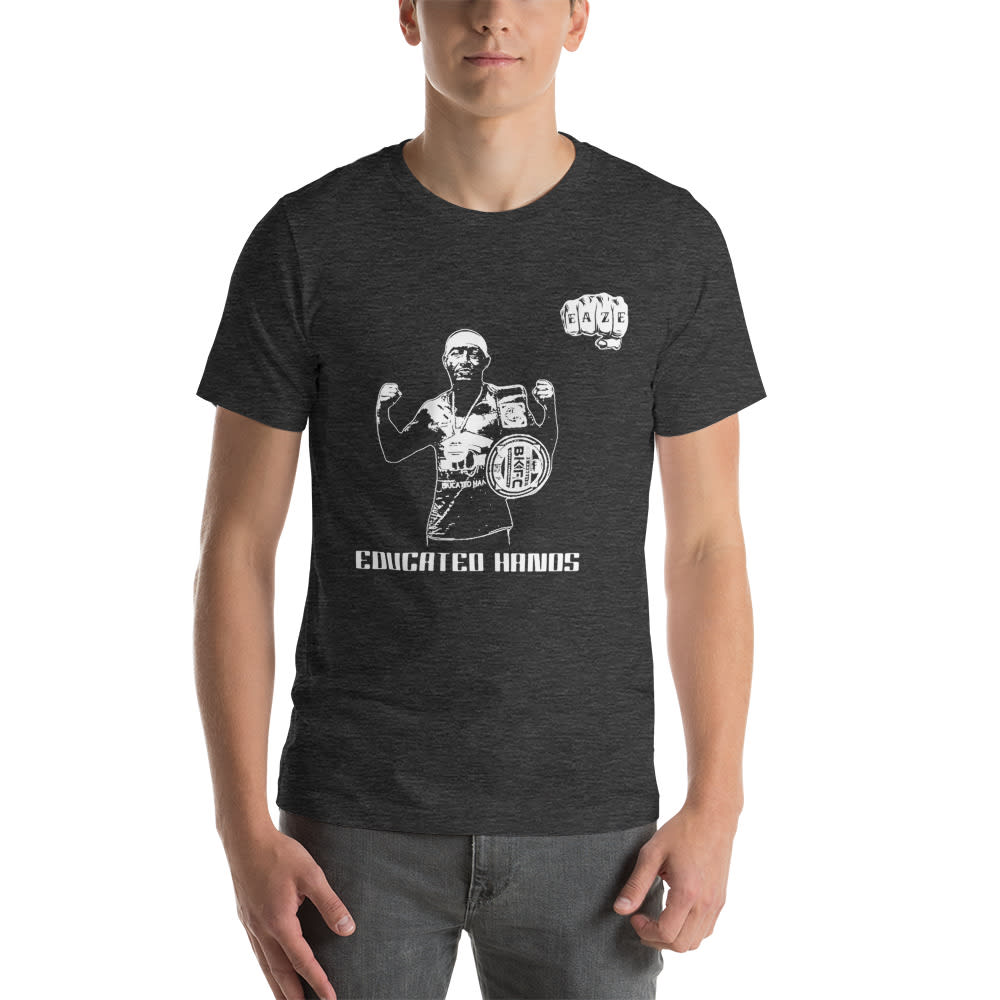 Educated Hands by Reggie Barnett Jr. Unisex Shirt, White Logo