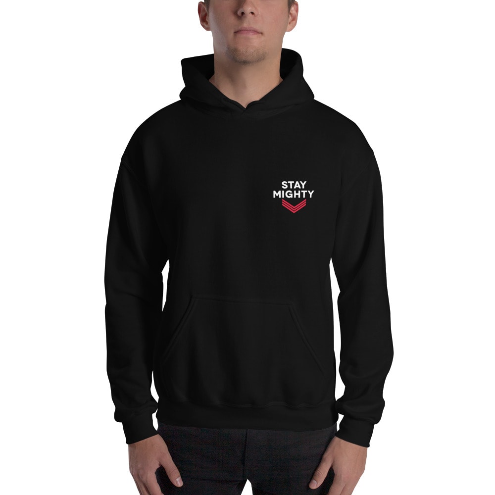 Stay Mighty by Melanie Muto ’s Hoodie, White Red Logo