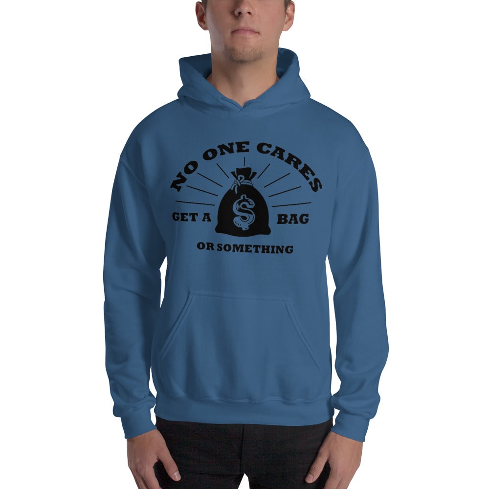 No One Cares Base by Jackson Pruitt Unisex Hoodie, Black Logo