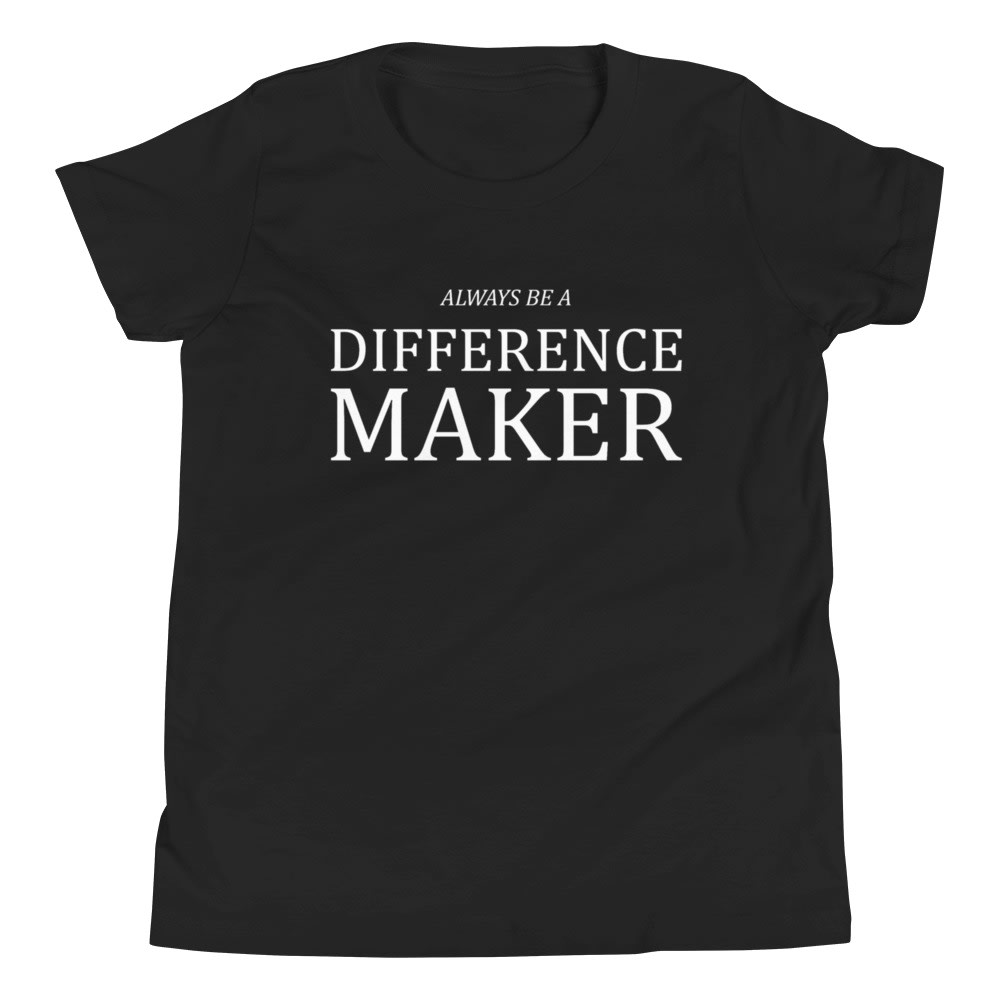 "Always be a Difference Maker" by Brad Cousino Youth T-Shirt, White Logo