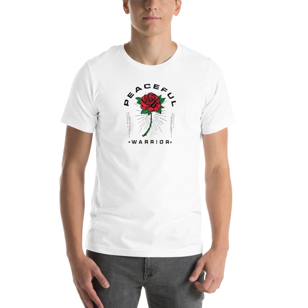 Peaceful Warrior Rose Design by Caleb Crump T-Shirt, Dark Logo