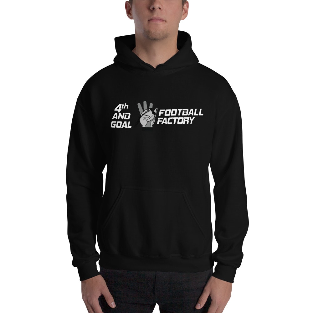 Football Factory:4th and Goal by John Eskridge II Hoodie, Light Logo
