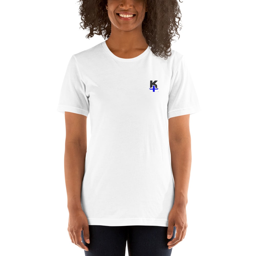  KT by Kenny Thomas Women's T-Shirt, Black and Blue Logo