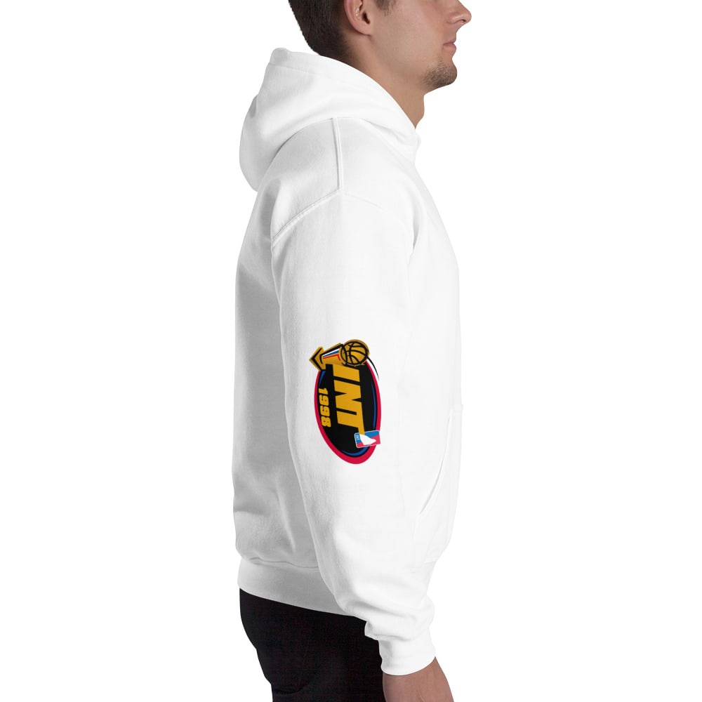 "INT 1998" by Allen Sims Unisex Hoodie , Mini Logo and Sleeve