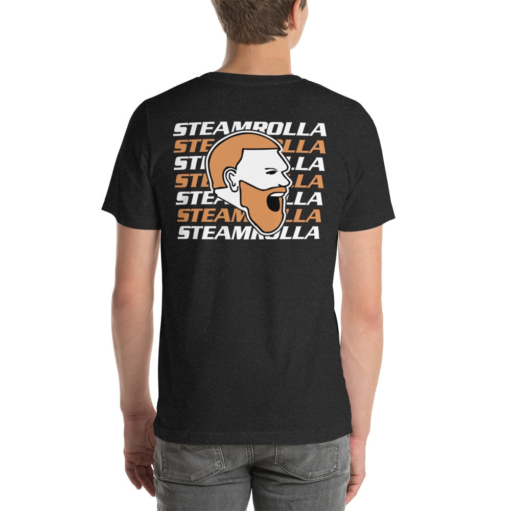 Streamrolla Frevola by Matt Frevola Unisex T-Shirt, Orange White Mini Logo