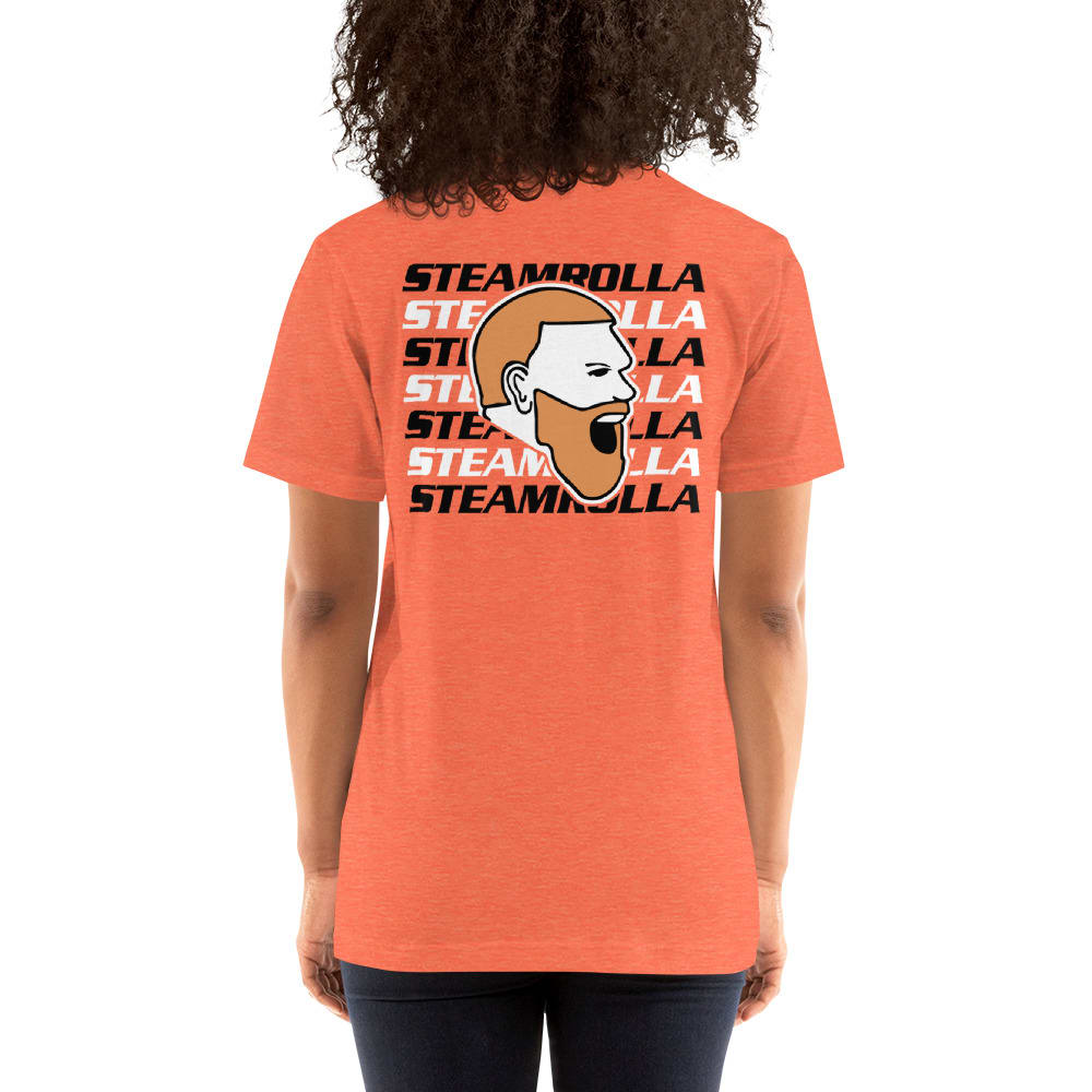 Streamrolla Frevola by Matt Frevola Unisex T-Shirt, Black White Mini Logo