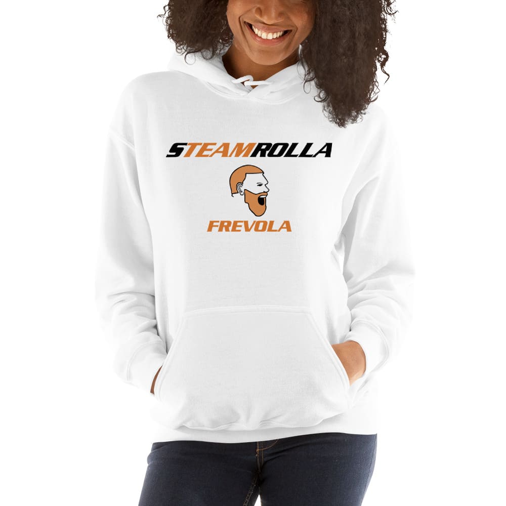 Streamrolla Frevola by Matt Frevola Unisex Hoodie, Orange Black Logo
