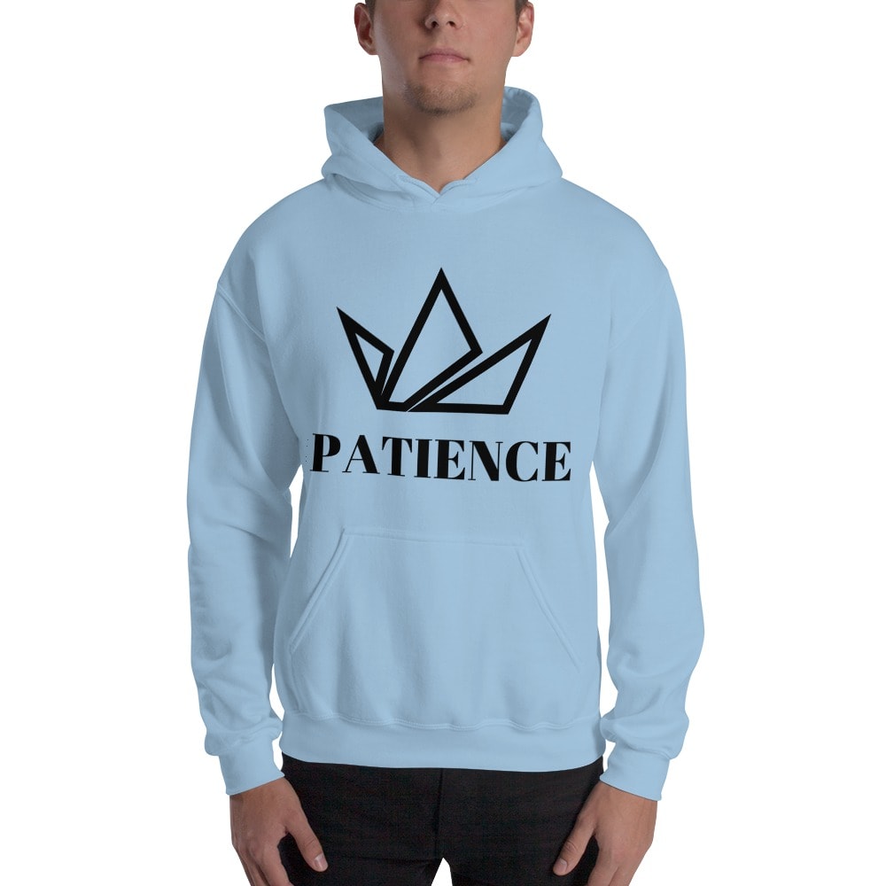 "Patience" by Parker Nash Hoodie, Black Logo