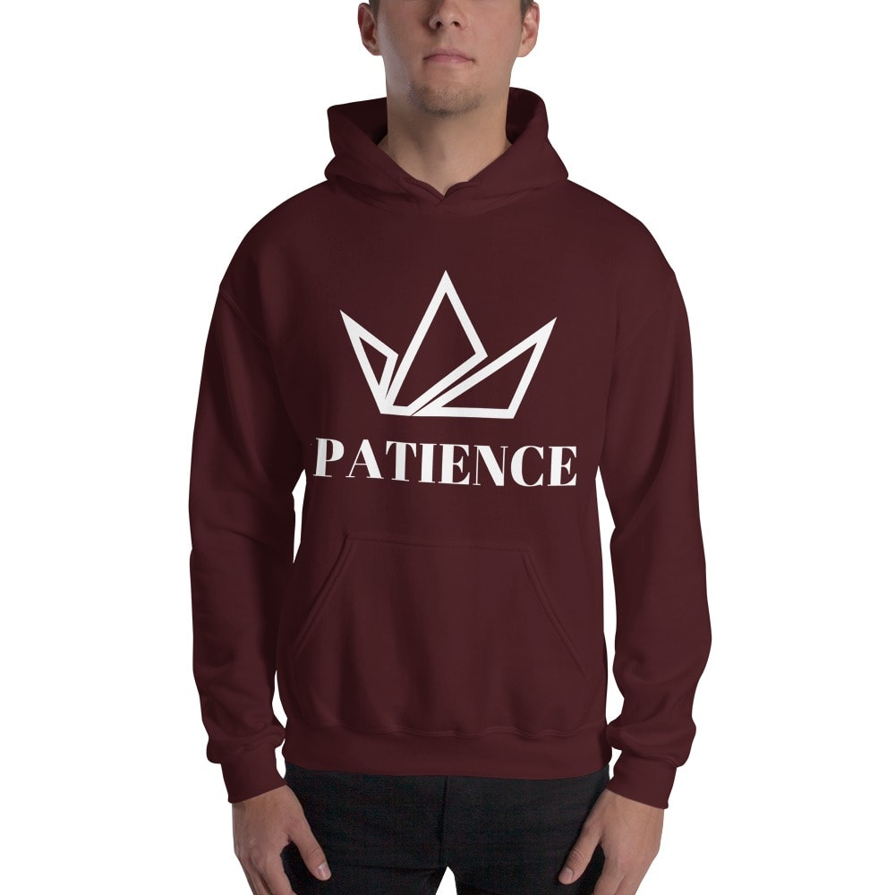 "Patience" by Parker Nash Hoodie, White Logo