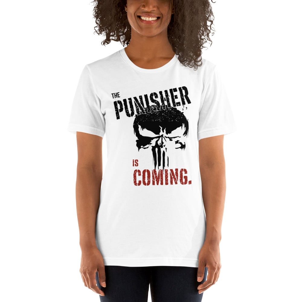The Punisher Is Coming by Torrez Finney  Unisex T-Shirt, Dark Logo