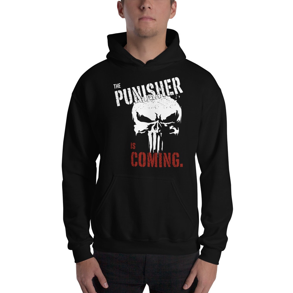 The Punisher Is Coming by Torrez Finney  Unisex Hoodie, Light Logo